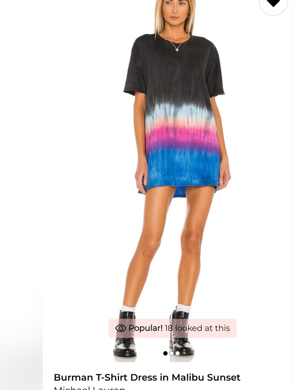Michael Lauren Burman T-shirt Dress In Malibu Sunset 100% Supima Cotton